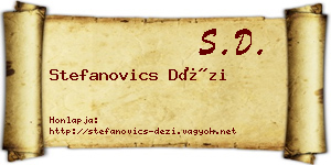 Stefanovics Dézi névjegykártya